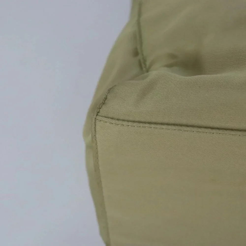 PRADA Tote Bag Nylon Plastic Beige Silver Auth 99542 - Picture 5 of 16